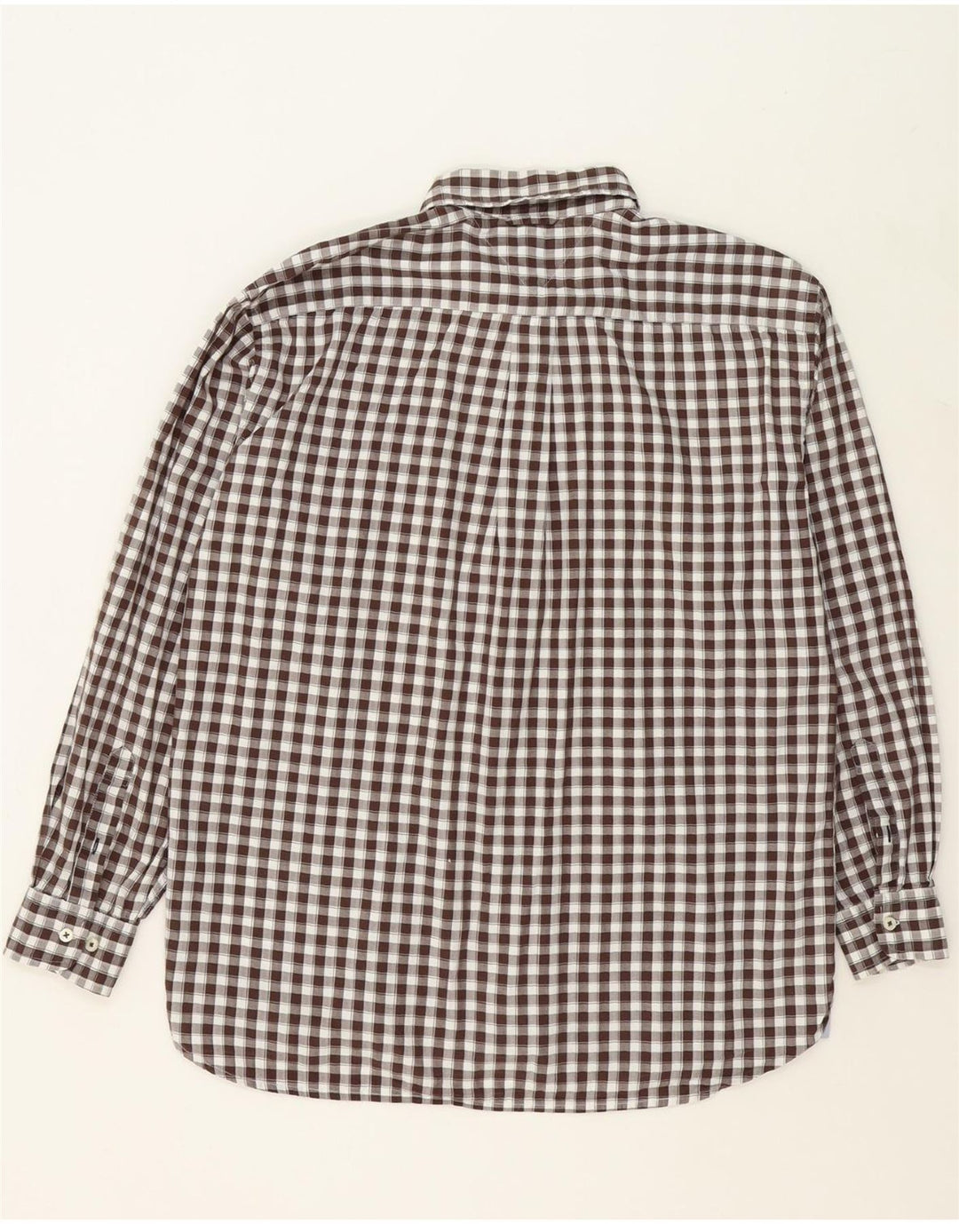 TOMMY HILFIGER Mens Flannel Shirt Large Brown Check Cotton Vintage Tommy Hilfiger and Second-Hand Tommy Hilfiger from Messina Hembry 