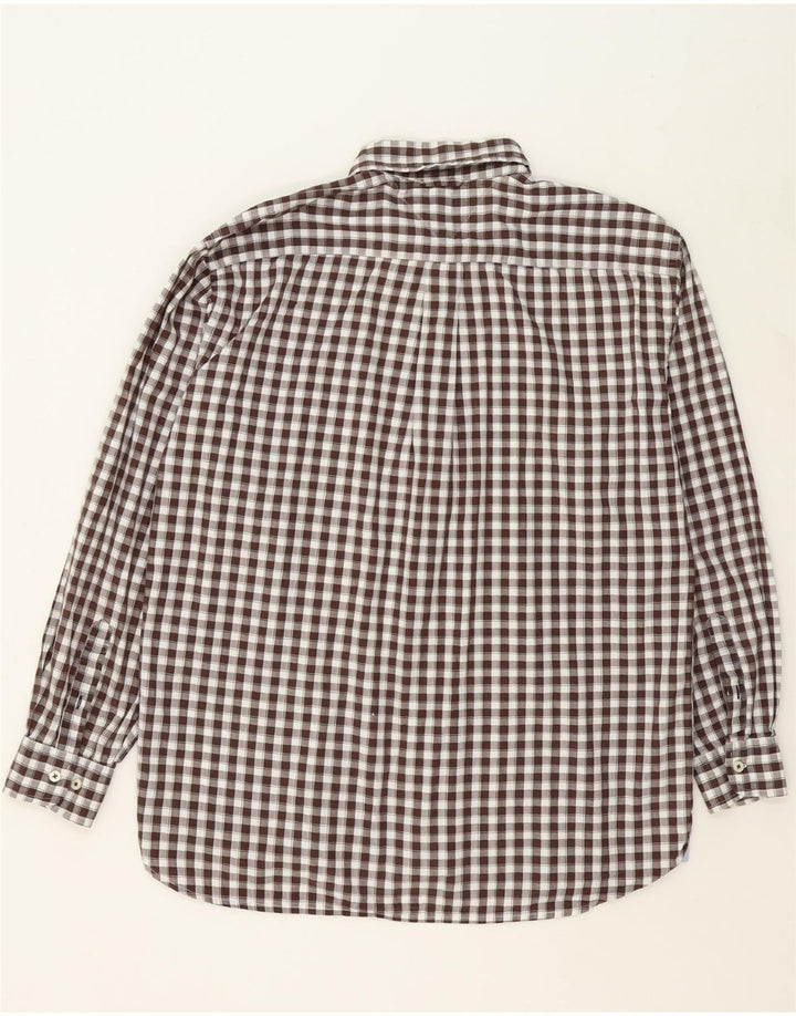 TOMMY HILFIGER Mens Flannel Shirt Large Brown Check Cotton Vintage Tommy Hilfiger and Second-Hand Tommy Hilfiger from Messina Hembry 