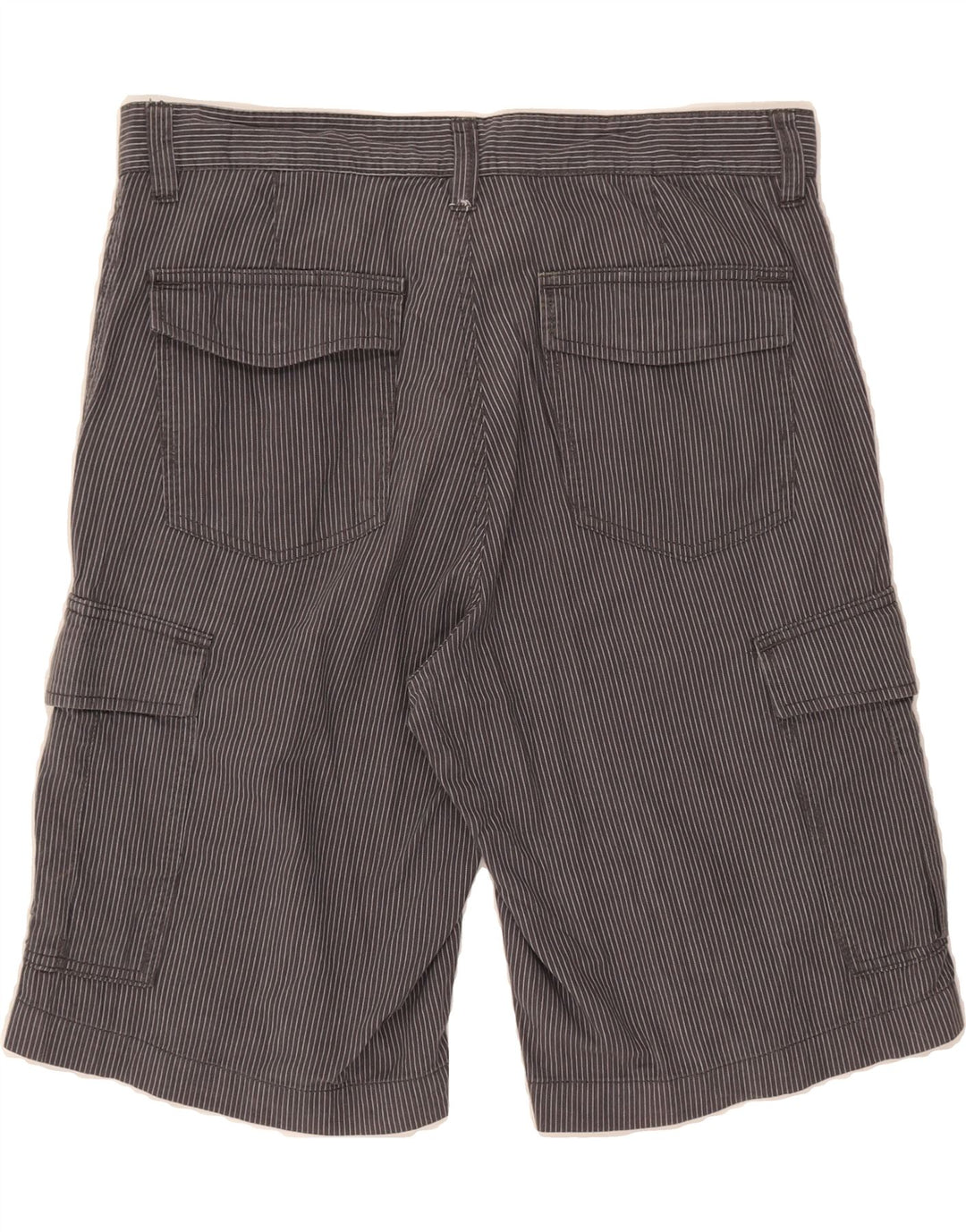 DACK'S Mens Cargo Shorts IT 52 XL W36 Grey Pinstripe Cotton Vintage Dack's and Second-Hand Dack's from Messina Hembry 