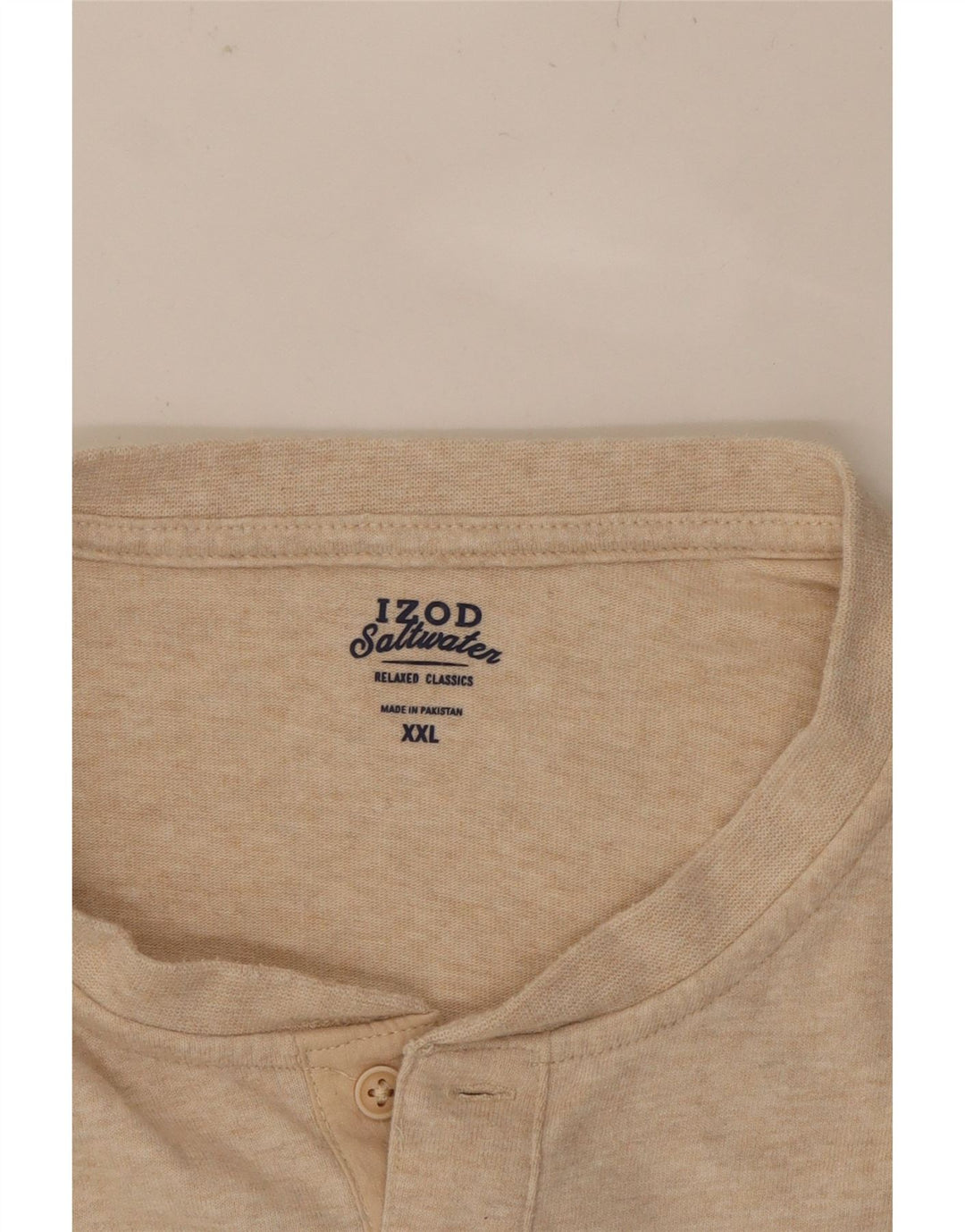 IZOD Mens Top Long Sleeve 2XL Beige Cotton Vintage Izod and Second-Hand Izod from Messina Hembry 