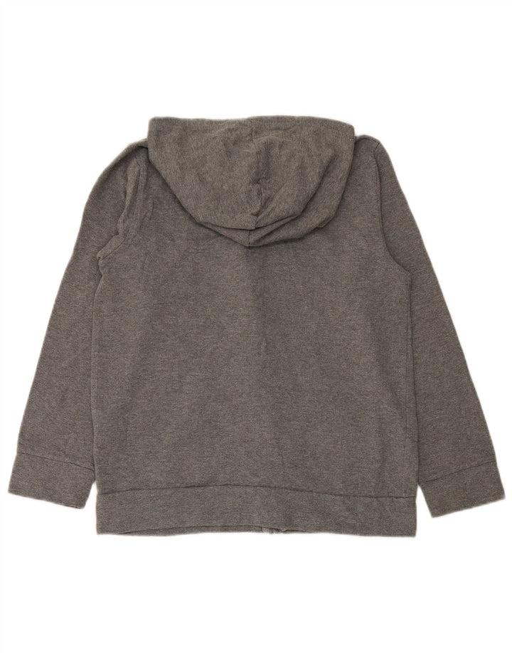 PUMA Boys Graphic Zip Hoodie Sweater 12-13 Years Large Grey Cotton