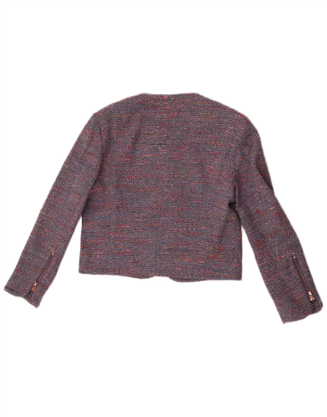 French Connection Womens Crop Blazer Jacket UK 10 Small Blue Flecked