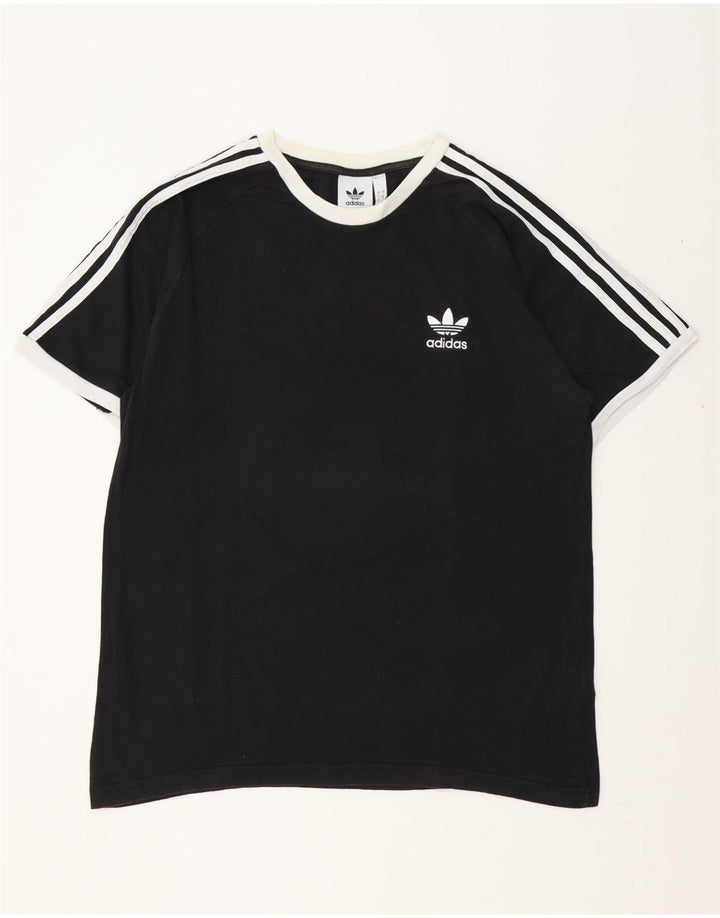 ADIDAS Mens T-Shirt Top Large Black Cotton