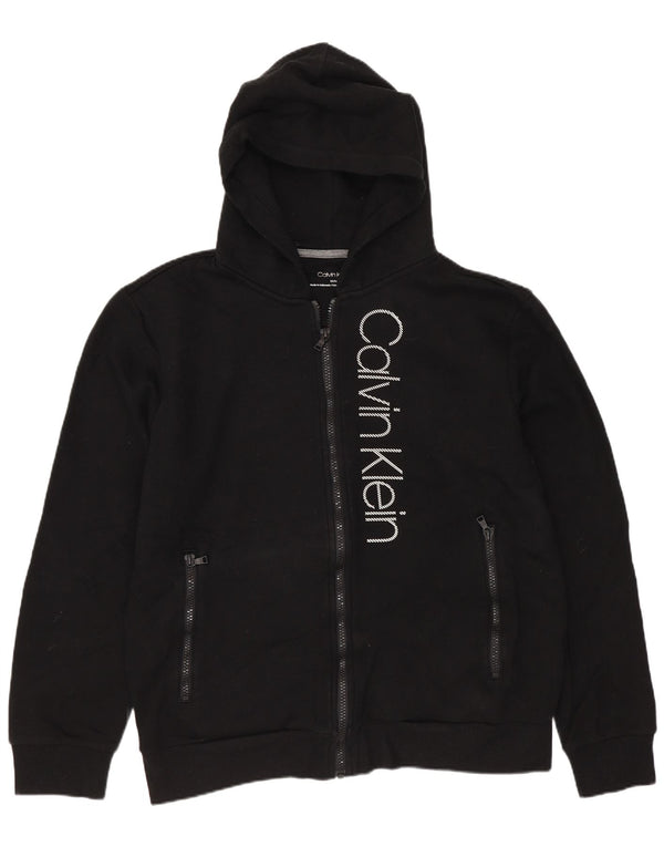 Calvin Klein Mens Graphic Zip Hoodie Sweater Medium Black Cotton