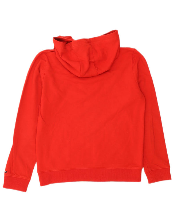 Tommy Hilfiger Boys Graphic Hoodie Jumper 11-12 Years Red Cotton