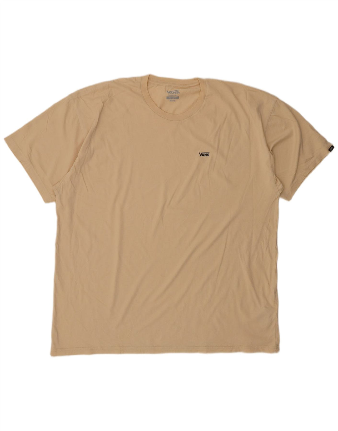 VANS Mens Classic Fit T-Shirt Top 2XL Beige Cotton