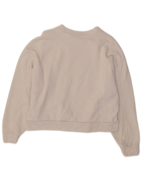 Levi's Womens Crop Graphic Oversized Sweatshirt Jumper UK 10 Small White