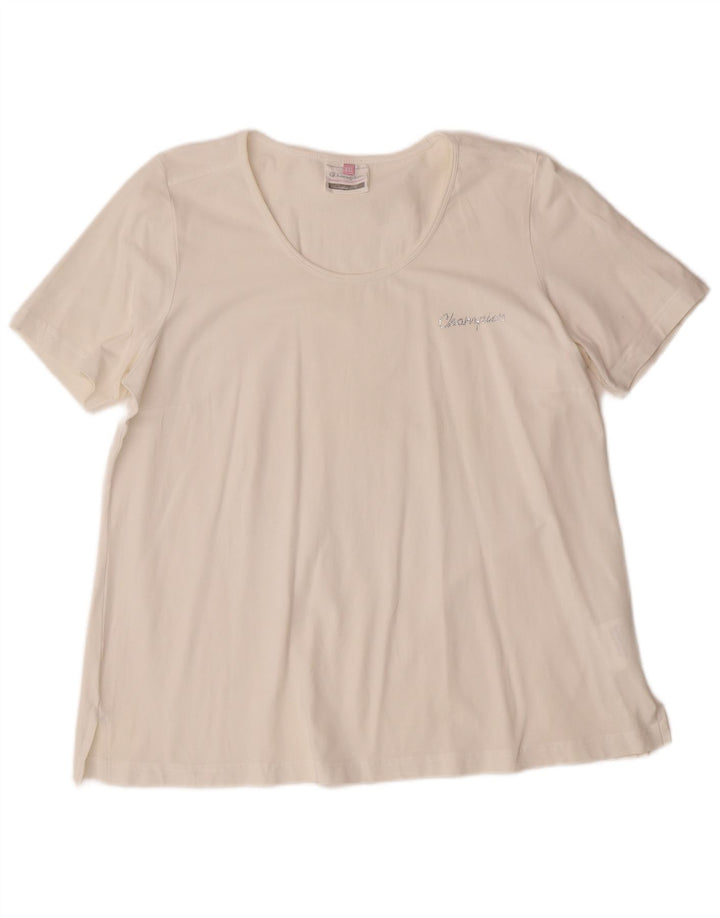 CHAMPION Womens Comfort Fit T-Shirt Top UK 20 2XL White Cotton