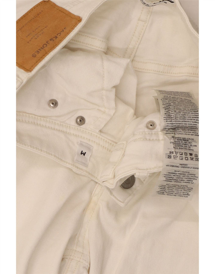 JACK & JONES Mens Regular Fit Denim Shorts Medium W32  White Cotton