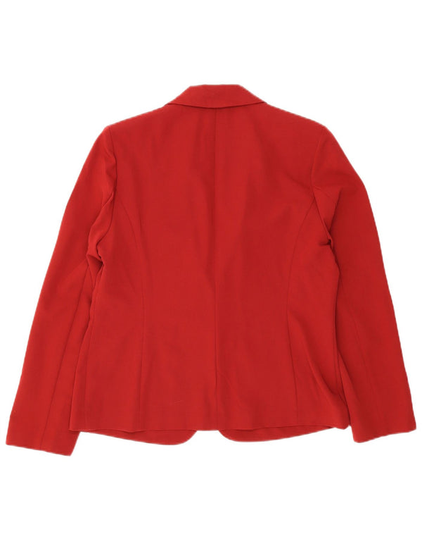 Marks & Spencer Womens Blazer Jacket UK 14 Medium Red Polyester