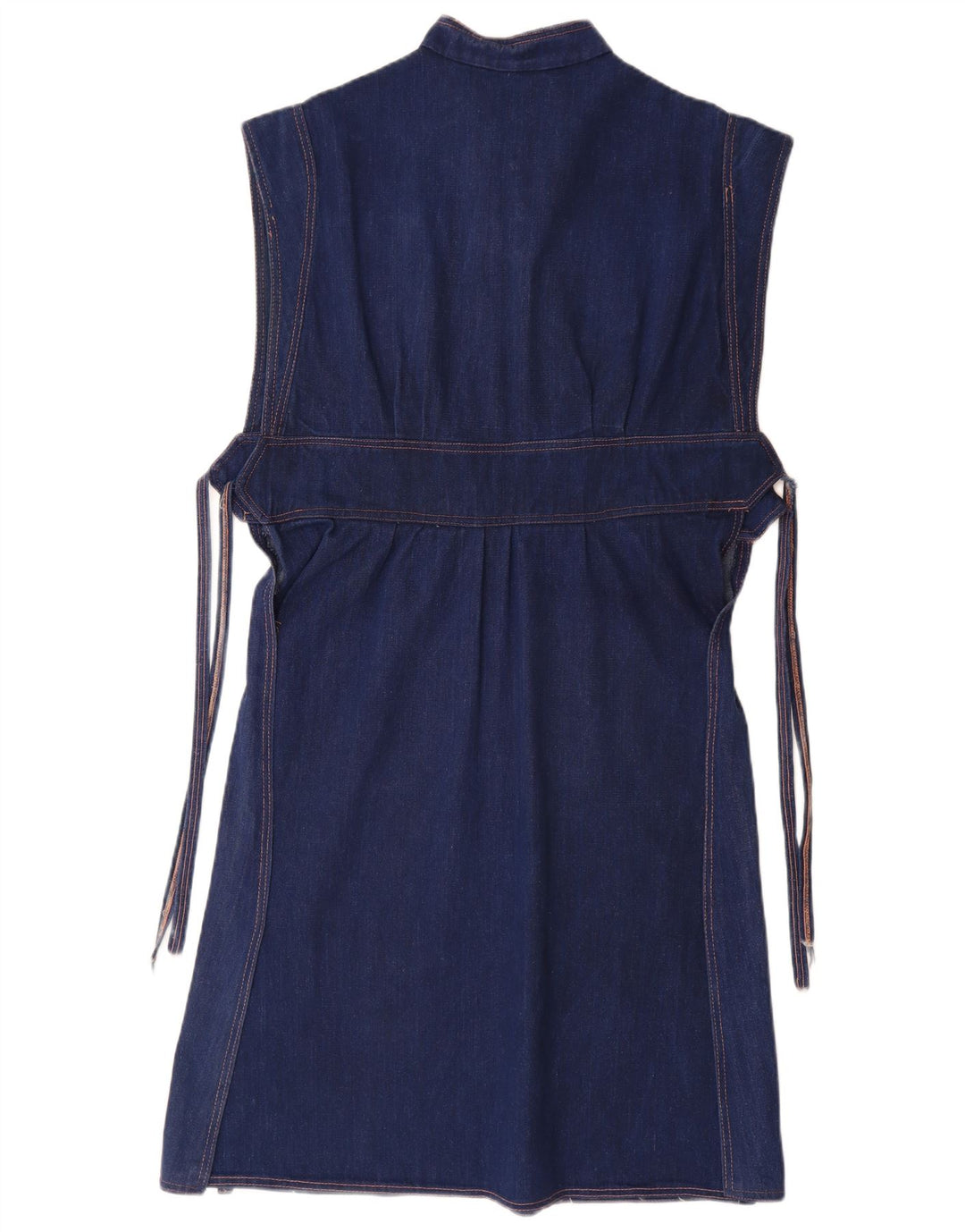 VINTAGE Womens Denim Dress UK 14 Medium Blue