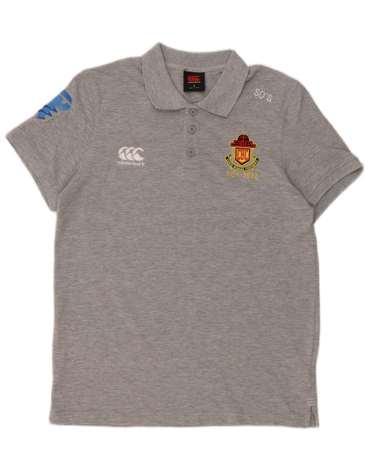 Canterbury Mens Graphic Polo Shirt Small Grey Cotton
