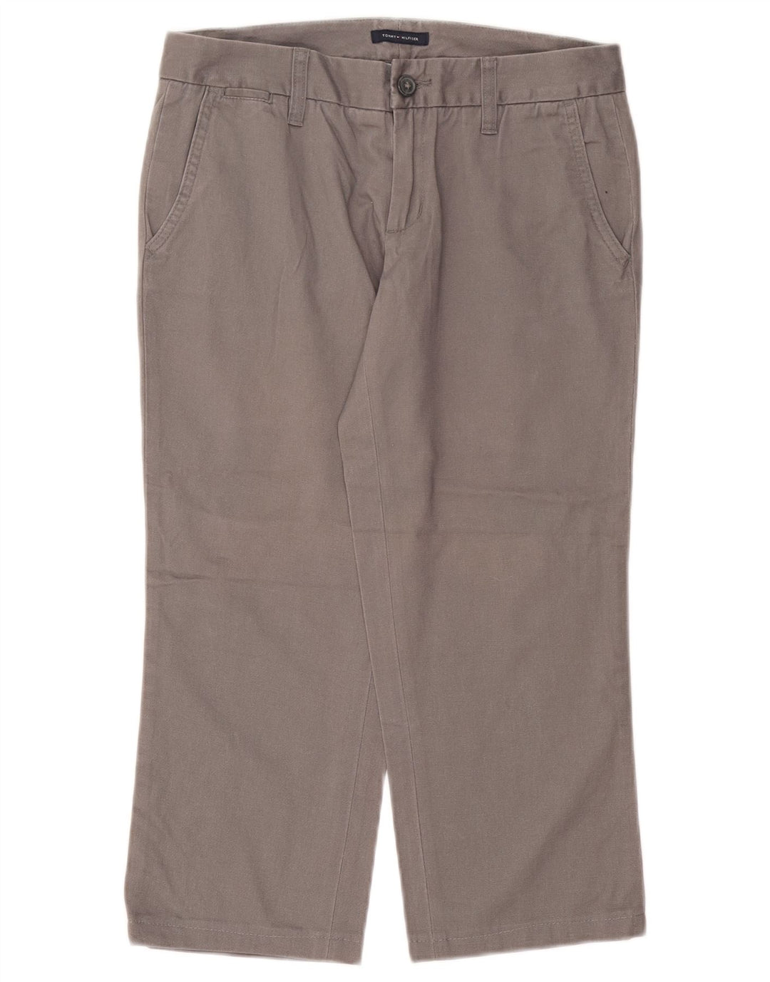 TOMMY HILFIGER Womens Straight Cropped Trousers US 4 Small W25 L22 Grey