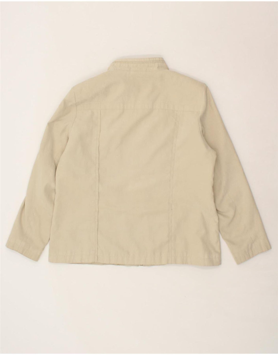 VINTAGE Womens Bomber Jacket UK 20 2XL Beige Polyester Vintage Vintage and Second-Hand Vintage from Messina Hembry 