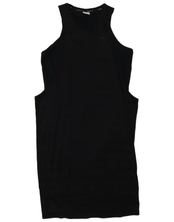 Puma Womens Sleeveless T-Shirt Dress UK 12 Medium Black Striped