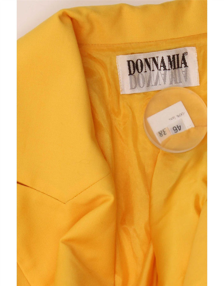 Vintage Womens 1 Button Blazer Jacket IT46 Large Yellow Wool