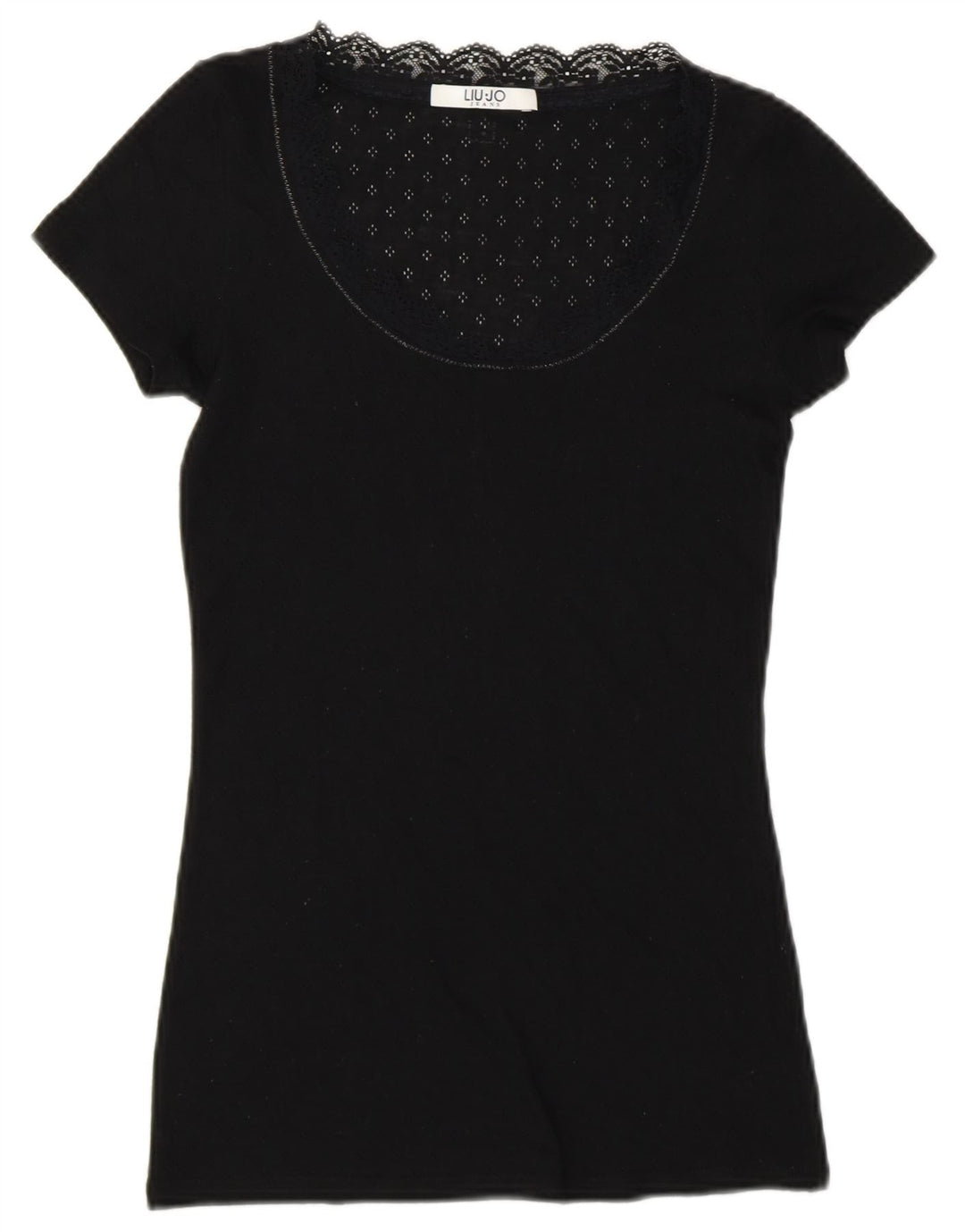Liu Jo Womens T-Shirt Top UK 8 Small Black