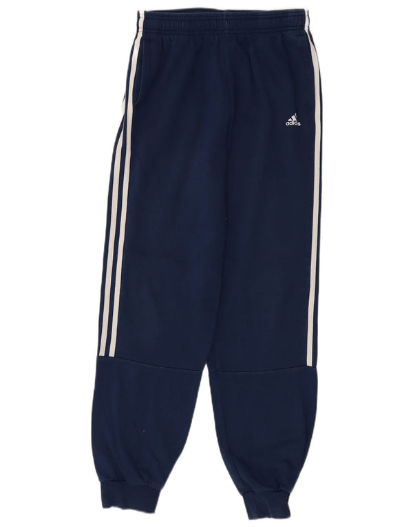 Adidas Boys Tracksuit Trousers Joggers 13-14 Years Navy Blue Cotton
