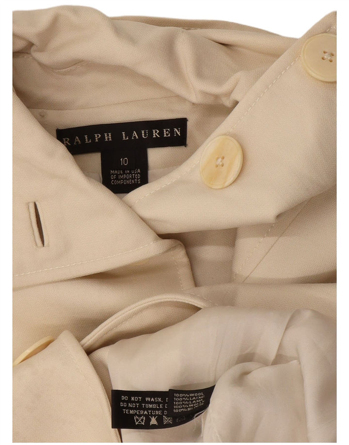 Ralph Lauren Womens Overcoat US 10 Large Off White Wool