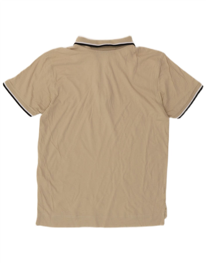 CHAMPION Mens Polo Shirt Medium Beige Cotton