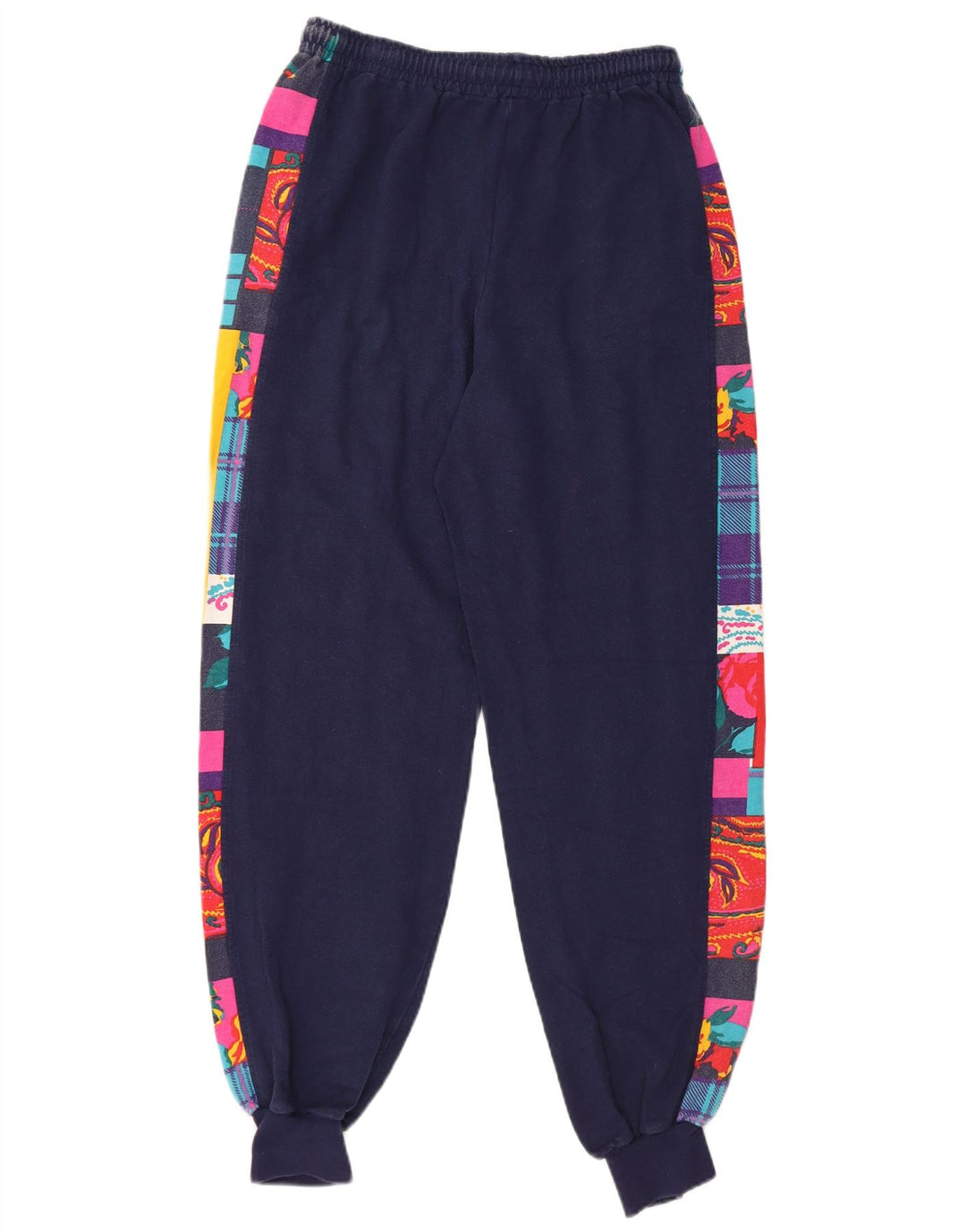 TRIGEMA Womens Full Tracksuit UK 14 Medium  Navy Blue Patchwork Cotton