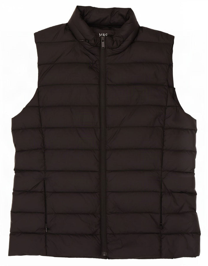 Marks & Spencer Womens Padded Gilet UK 14 Medium Black Polyamide