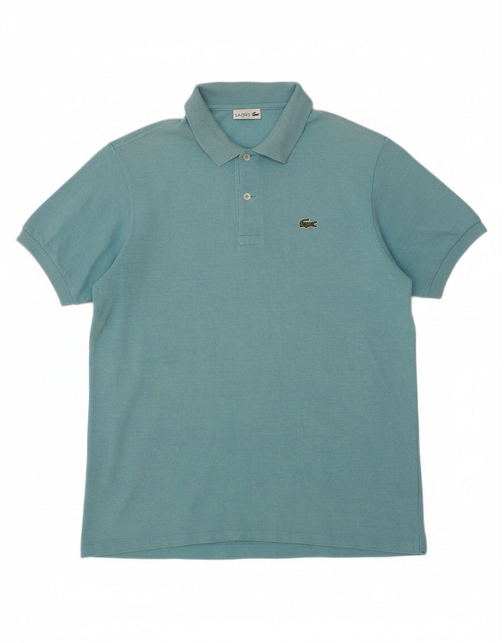 LACOSTE Mens Polo Shirt Size 5 Large Blue Cotton