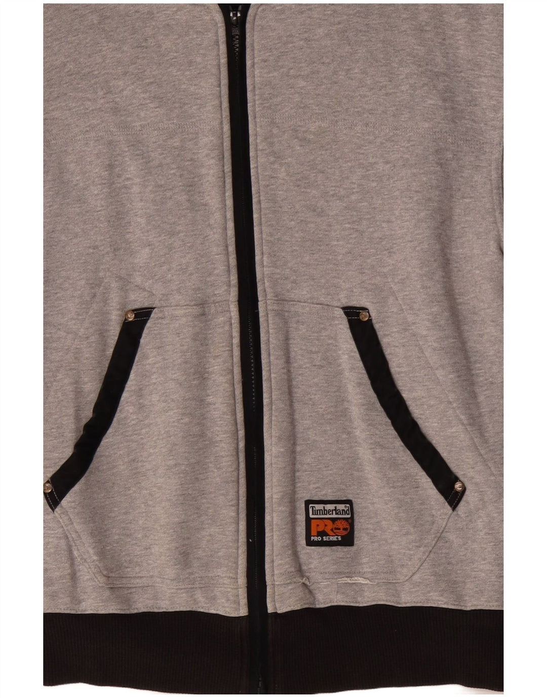 TIMBERLAND Mens Zip Hoodie Sweater Medium Grey Colourblock Cotton