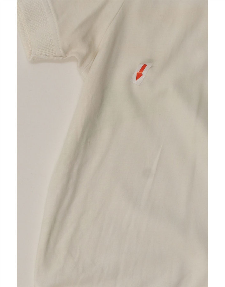 JACK & JONES Mens Core Graphic Polo Shirt Medium White Cotton