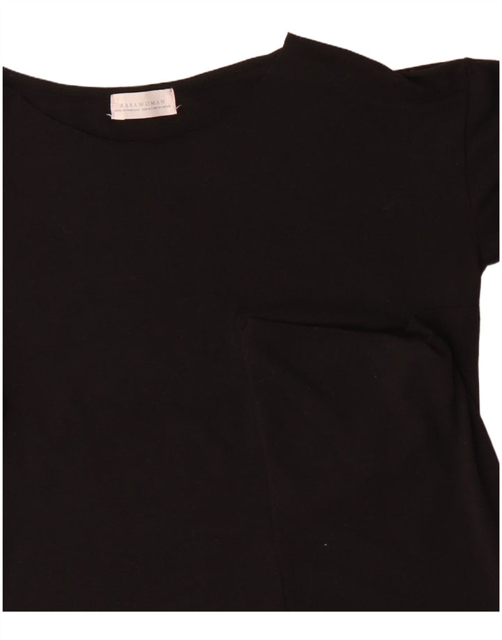 Zara Womens Top Long Sleeve UK 14 Medium Black