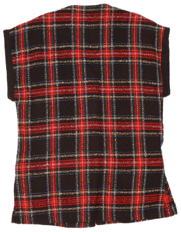 VINTAGE Womens Oversized 4 Button Blazer Jacket UK 10 Small Red Plaid