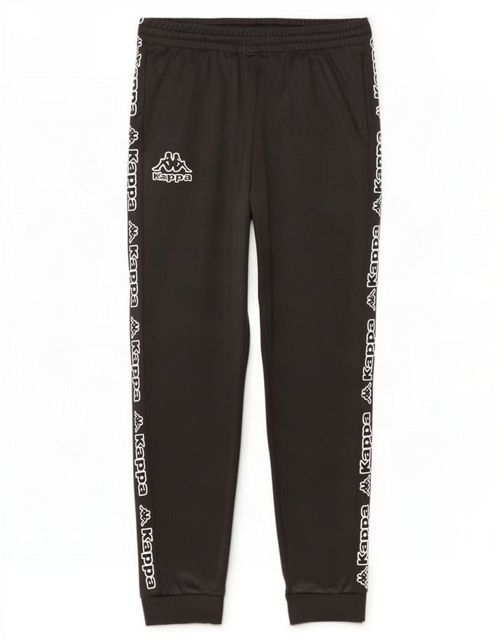 Kappa Mens Graphic Tracksuit Trousers Joggers Large Black Polyester