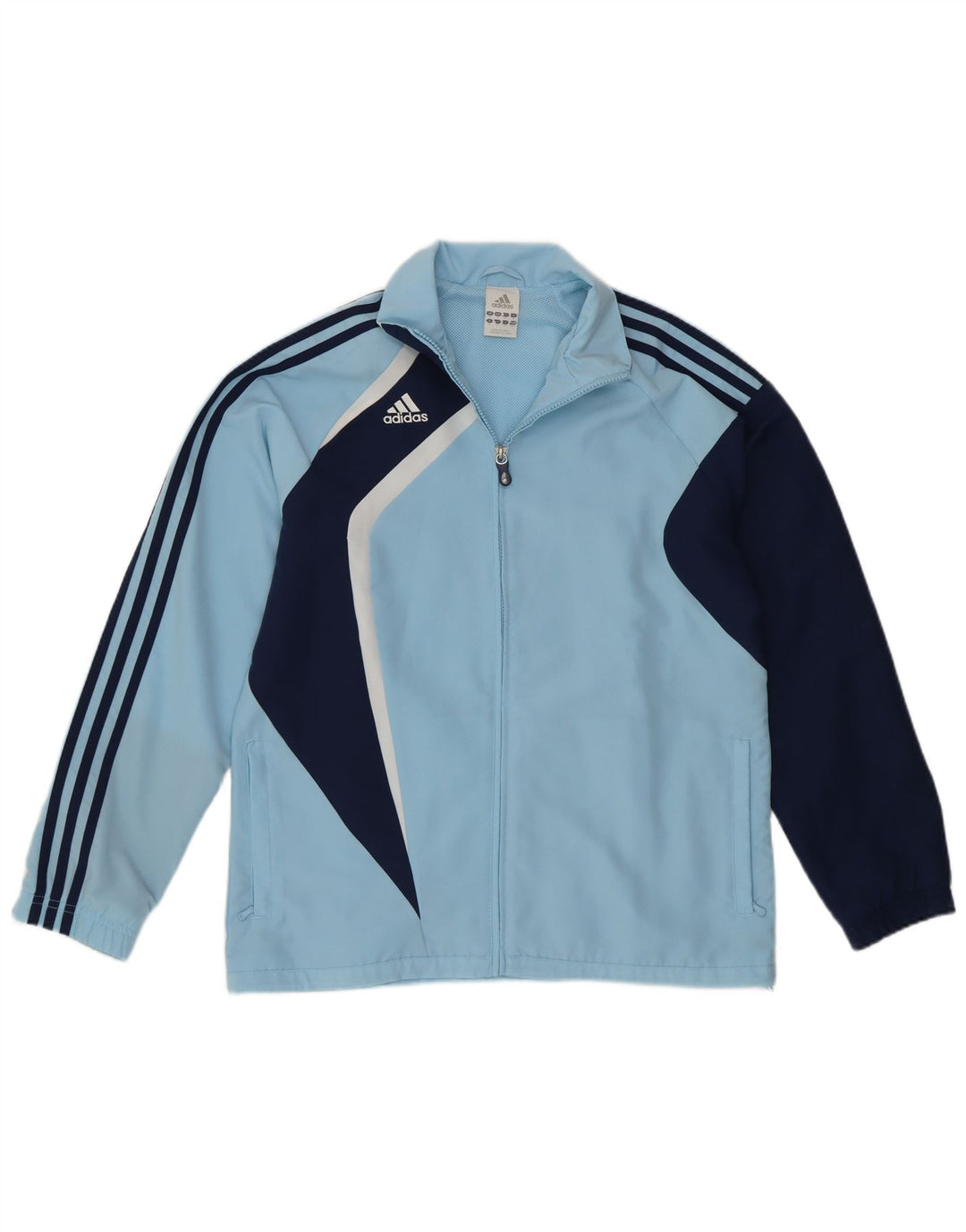 ADIDAS Mens Tracksuit Top Jacket Medium Blue Colourblock Polyester