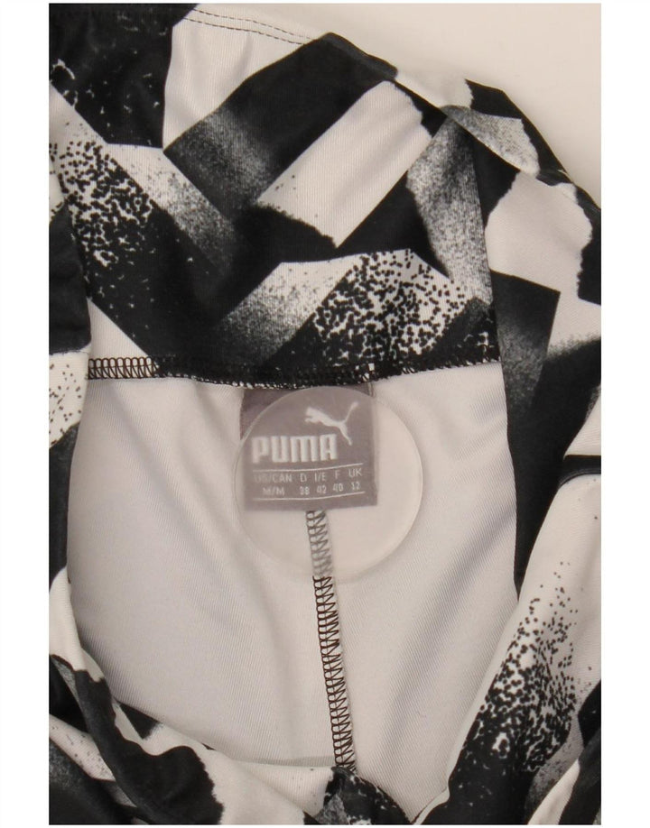 Puma Womens Leggings UK 12 Medium Black Geometric