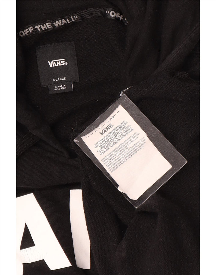 VANS Mens Graphic Hoodie Jumper XL Black Cotton