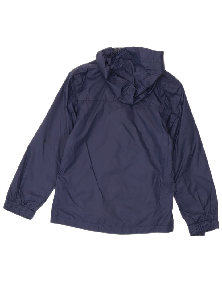 MOUNTAIN WAREHOUSE Boys Hooded Rain Jacket 9-10 Years Navy Blue Nylon