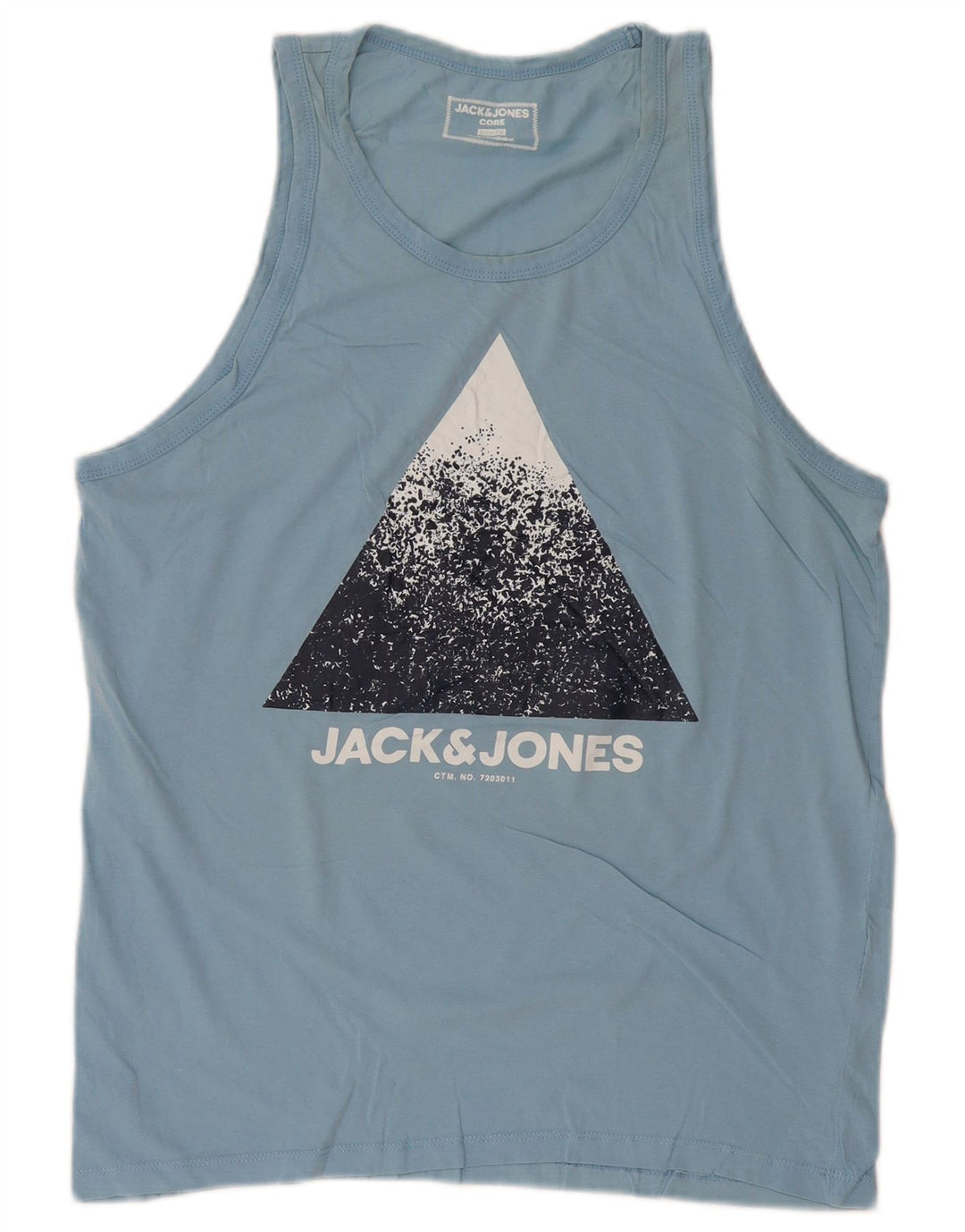 JACK & JONES Mens Core Slim Fit Graphic Vest Top Large Blue
