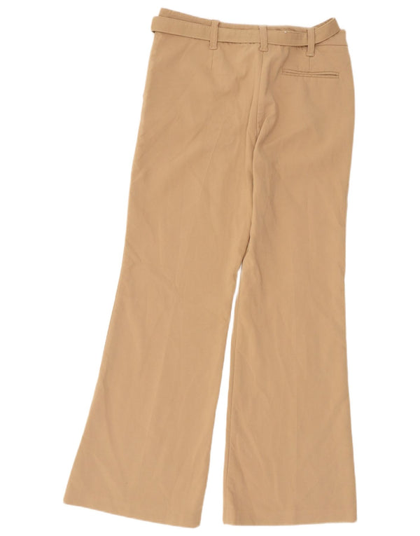 Marks & Spencer Womens Wide Leg Chino Trousers UK 10 Small W30 L30 Beige