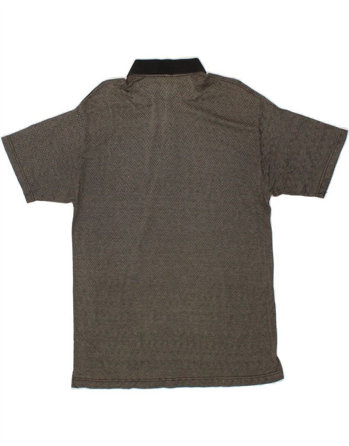 VINTAGE Mens Polo Shirt Medium Grey Chevron Vintage Vintage and Second-Hand Vintage from Messina Hembry 