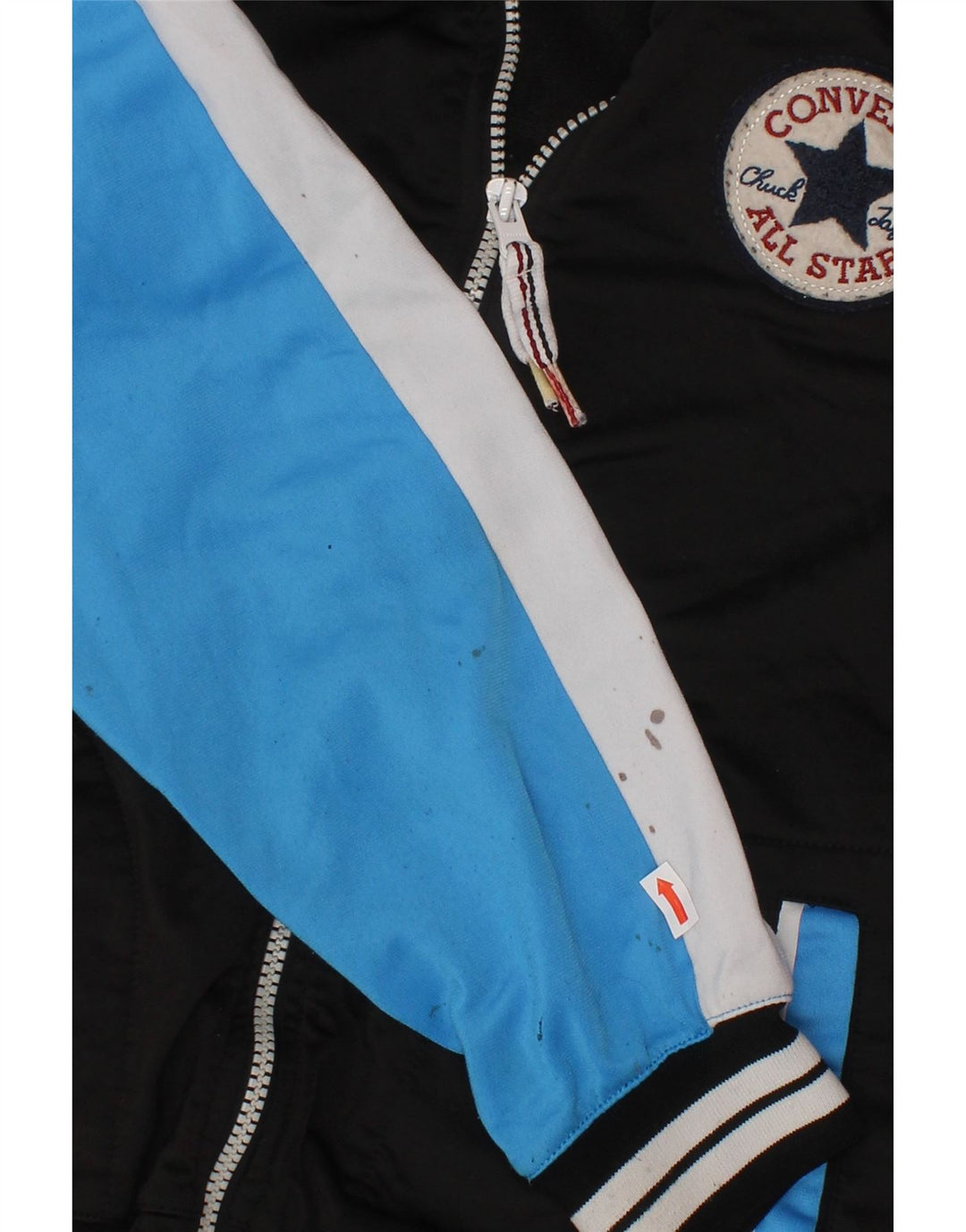 CONVERSE Boys Tracksuit Top Jacket 10-11 Years Medium Black Colourblock