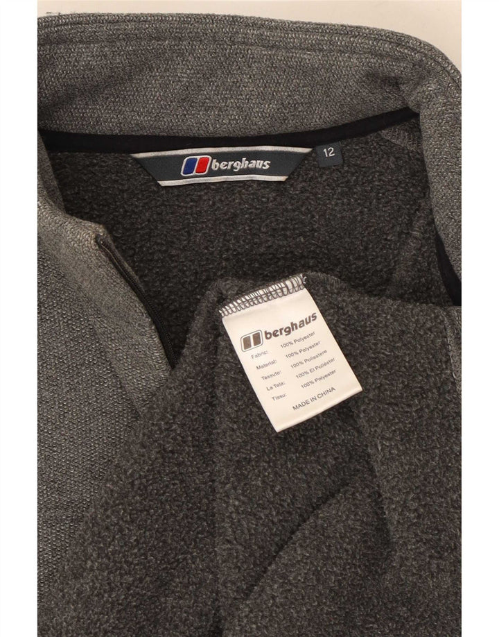 Berghaus Womens Zip Neck Sweatshirt Jumper UK 12 Medium Grey Polyester