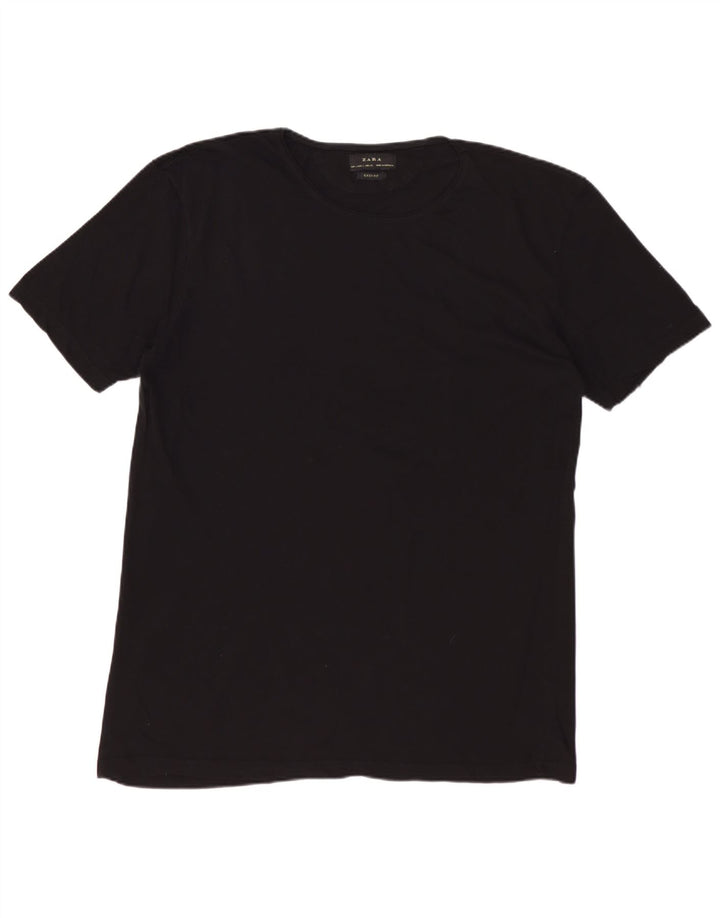 ZARA Mens Easy Fit T-Shirt Top Large Black