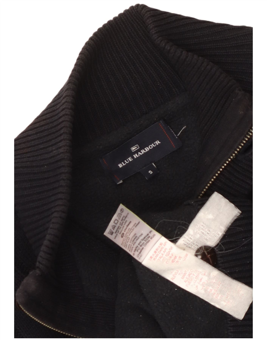 Marks & Spencer Mens Blue Harbour Cardigan Sweater Small Navy Blue Cotton