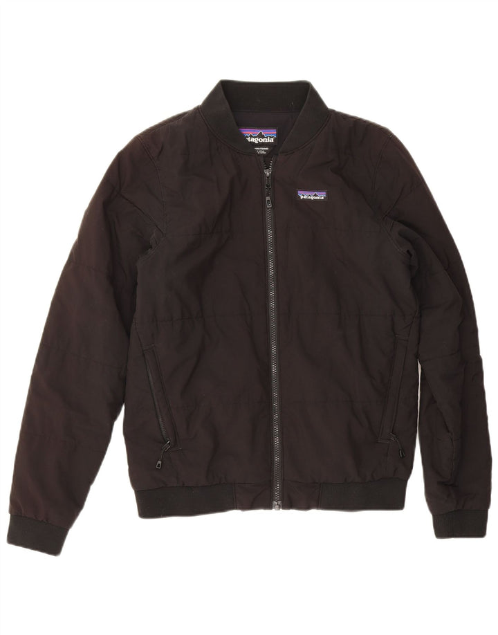Patagonia Womens Oversized Bomber Jacket UK 10 Small Black Polyester