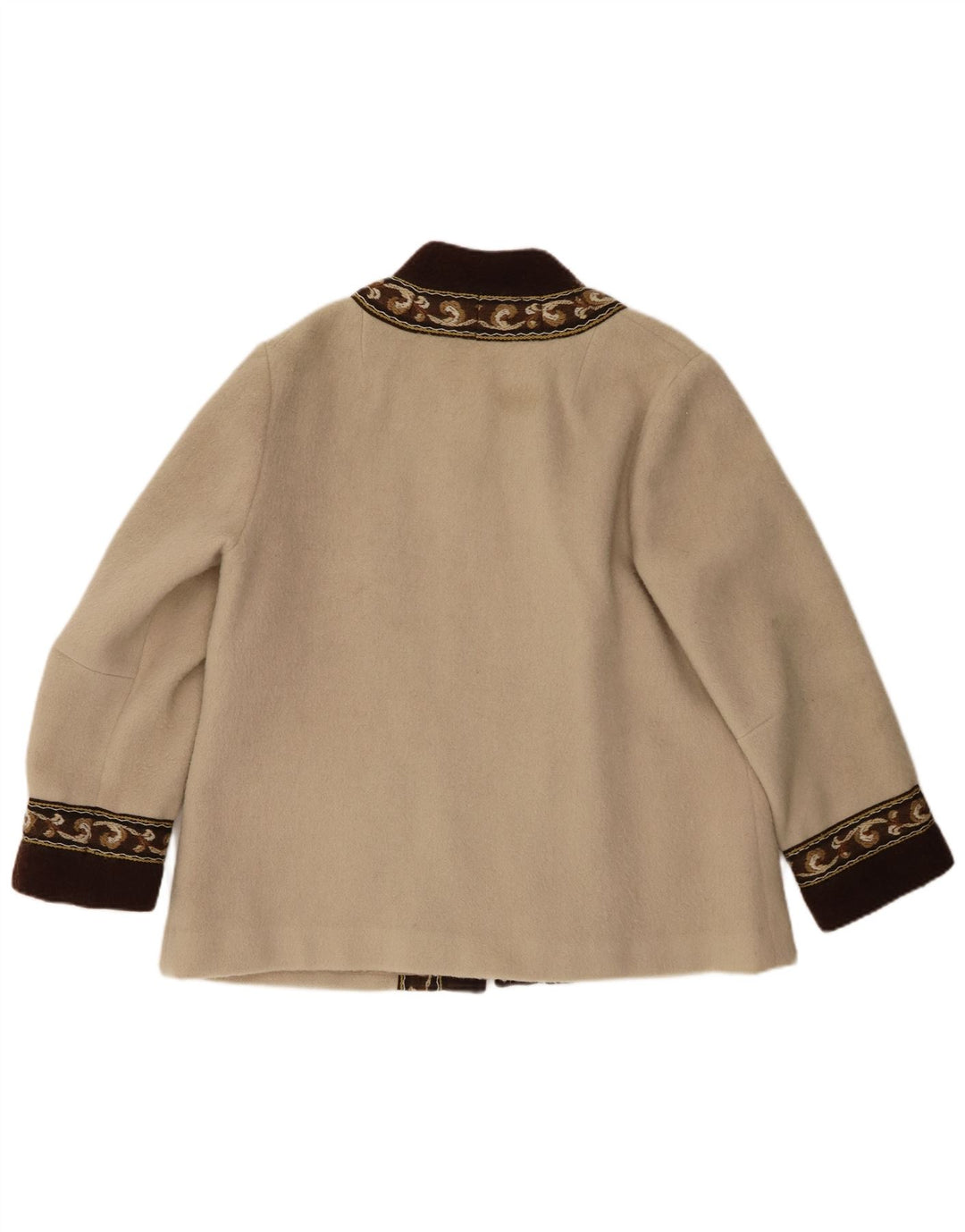 Fjord Womens Blazer Jacket EU 44 XL Beige Fair Isle Wool Retro