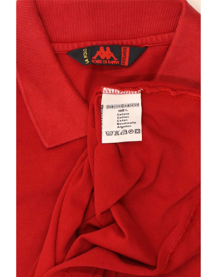 Kappa Mens Polo Shirt 3XL Red Cotton