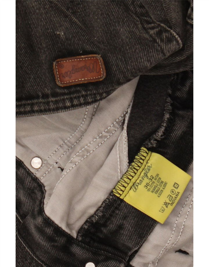 WRANGLER Mens Indiana Straight Jeans W36 L28  Black Cotton