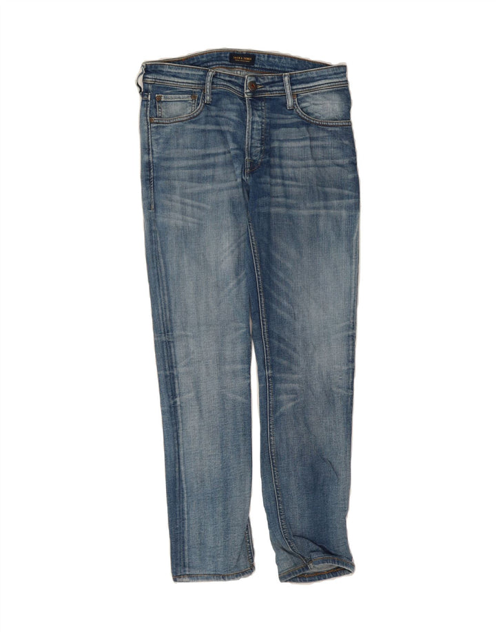 JACK & JONES Mens Slim Jeans W33 L30 Blue Cotton Vintage Jack & Jones and Second-Hand Jack & Jones from Messina Hembry 