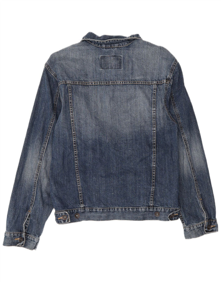 VINTAGE Womens Denim Jacket UK 16 Large Blue Cotton