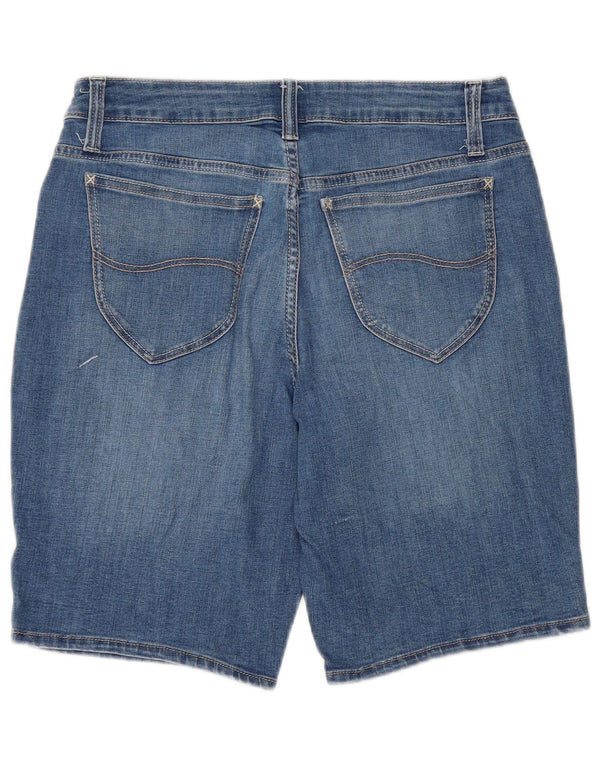 LEE Womens Riders Mid Rise Bermuda Denim Shorts US 10 Large W30  Blue